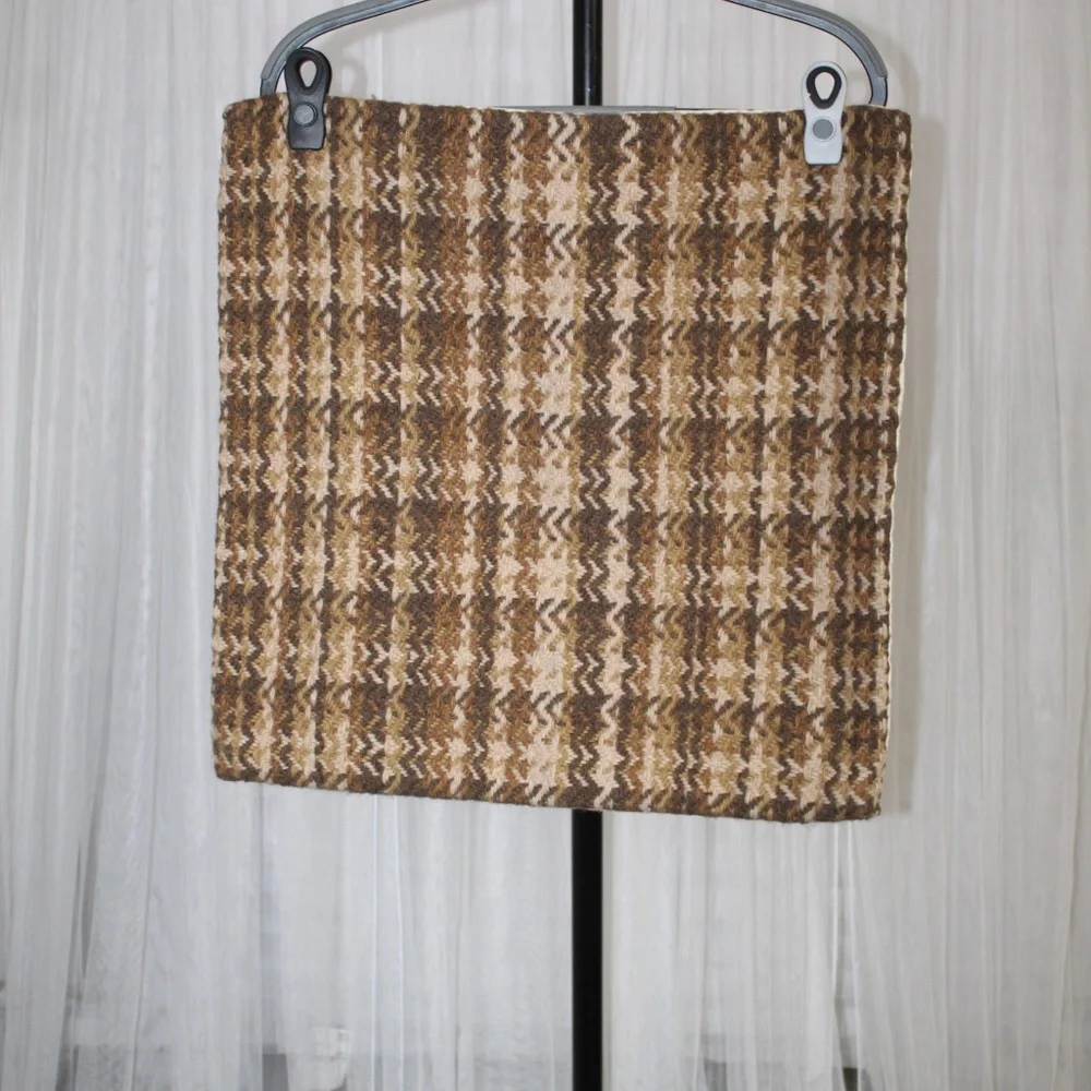 West Elm Textured Woven Pillow Cover – Brown & Cream Chevron Stripe.